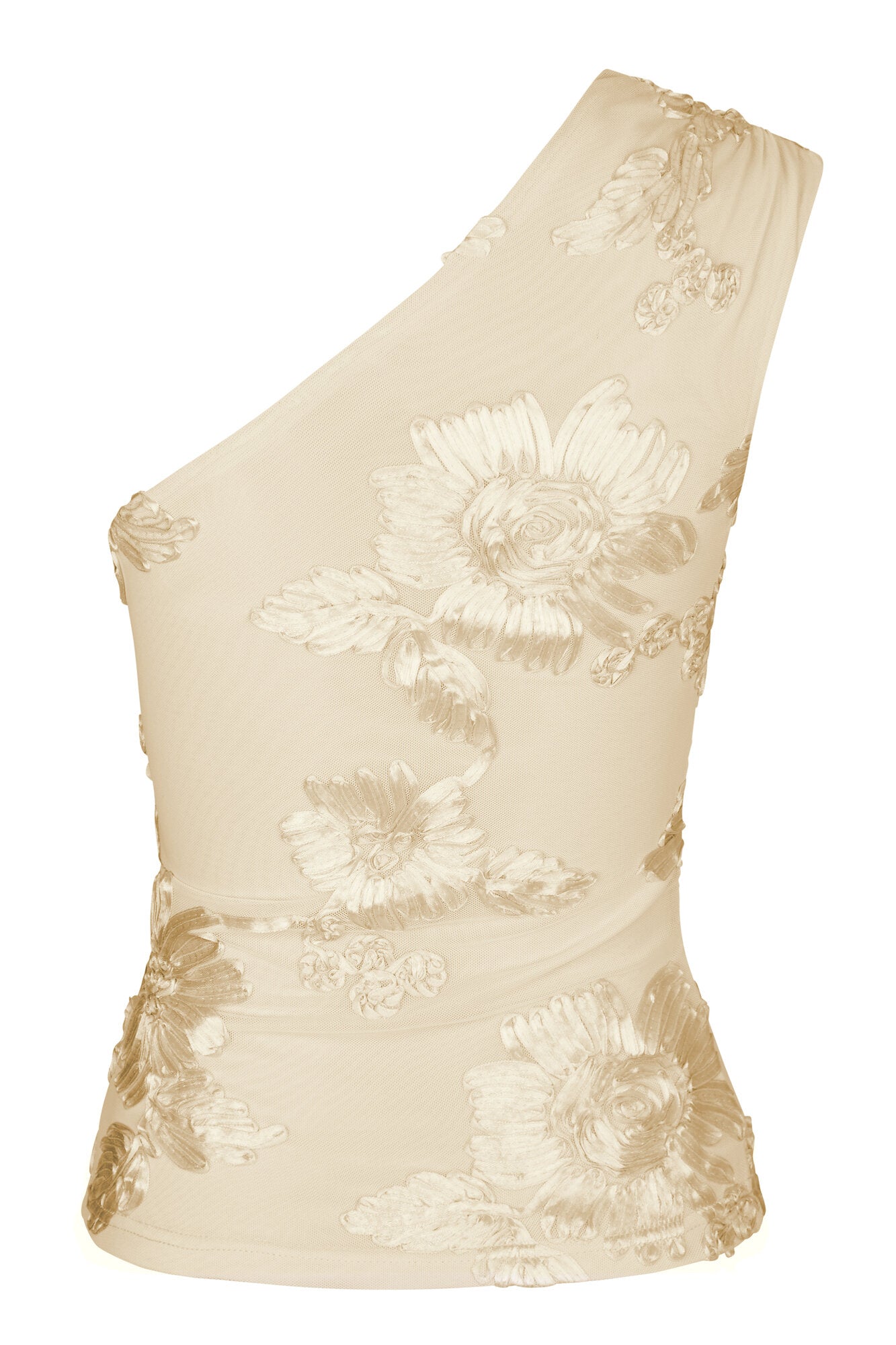 Florini Big Flower Mesh Top - Light Yellow